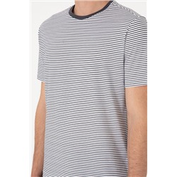 Erkek Regular Fit Bisiklet Yaka Siyah Çizgili Tişört
