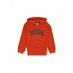 Çocuk Kiremit Basic Kapüşonlu Sweatshirt