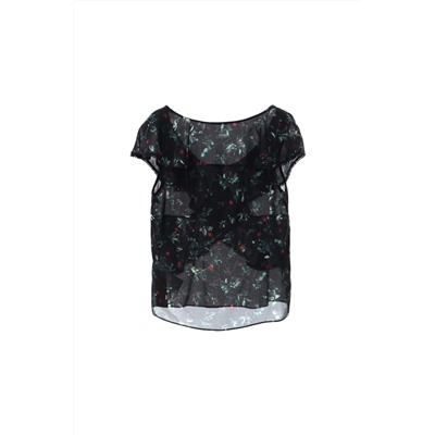 Blusa de seda Negro