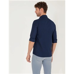 Lacivert Slim Fit Oxford Gömlek