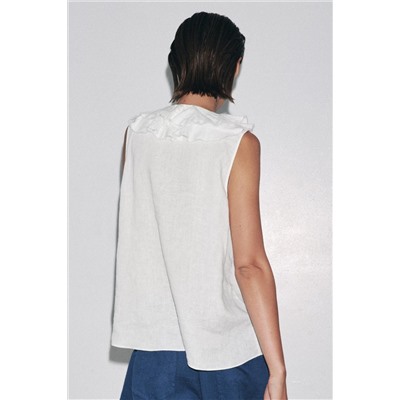 LINEN RUFFLE SHIRT ZW COLLECTION