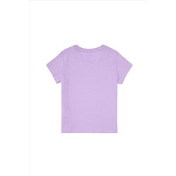 Erkek Çocuk Lila Basic Bisiklet Yaka Tişört