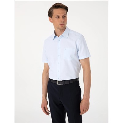 Açık Mavi Regular Fit Kısa Kollu Gömlek