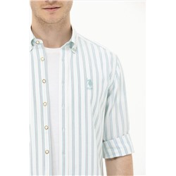 Erkek Saks Uzun Kollu Gömlek