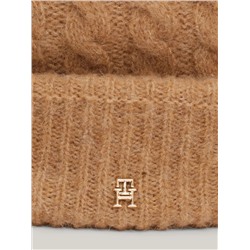 Cable Knit Alpaca-Blend Pom Beanie Women's