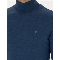 İndigo Melanj Slim Fit Basic Kazak