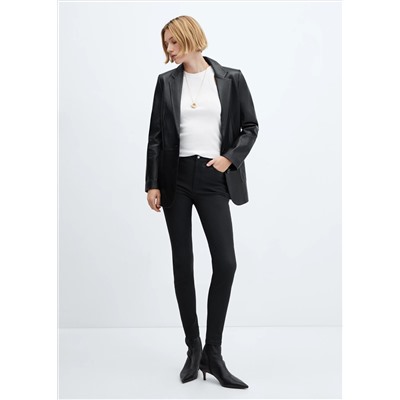 Jeans skinny tiro alto encerados