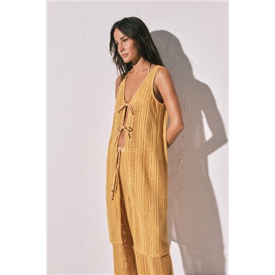 Túnica larga abierta crochet multicolor