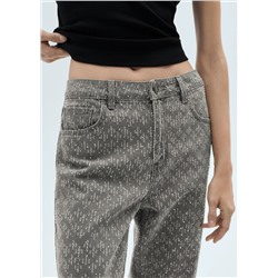 Jeans rectos detalle strass