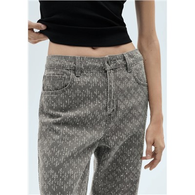 Jeans rectos detalle strass