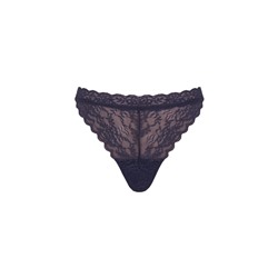 Tanga encaje cintura "V" azul oscuro