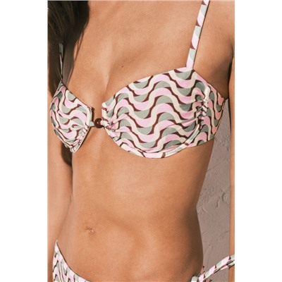 Top bikini balconette estampado geométrico