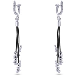 Серьги Объятия (покрытие родий), Есть комплект