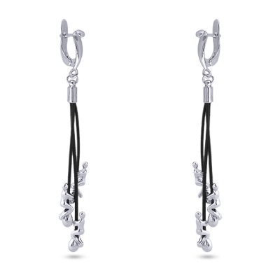 Серьги Объятия (покрытие родий), Есть комплект