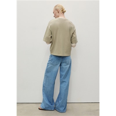 Jeans wideleg tiro bajo cinturón