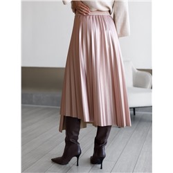 Юбка на резинке из эко-кожи с перламутровым покрытием