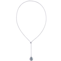 Кулон (Майорка 14мм голубая; покрытие родий) 72см, Есть комплект