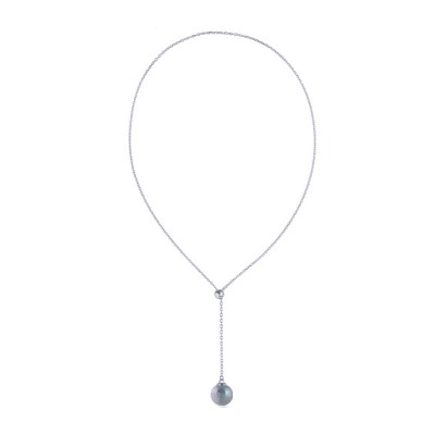 Кулон (Майорка 14мм голубая; покрытие родий) 72см, Есть комплект