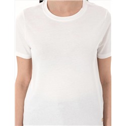 Beyaz Regular Fit Bisiklet Yaka Basic Tişört