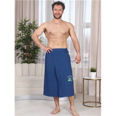 Накидка вафельная мужская с вышивкой