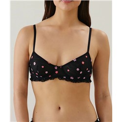 Sujetador balconette de tul con bordados