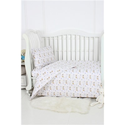 КПБ с простыней на резинке поплин арт. КПБП-ПР/гуси