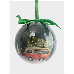 Игрушка елочная, 7 см, пенопласт, шар, Машинка, New year