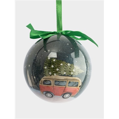 Игрушка елочная, 7 см, пенопласт, шар, Машинка, New year