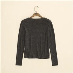 Женский лонгслив с металлизированной нитью МАССИМО Д