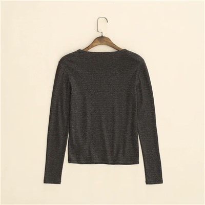 Женский лонгслив с металлизированной нитью МАССИМО Д