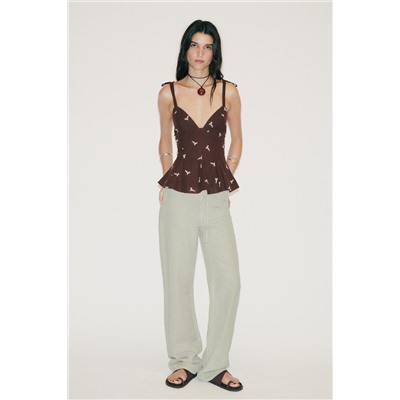 PEPLUM EMBROIDERED TOP