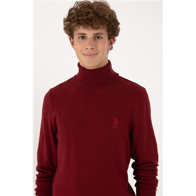 Erkek Slim Fit Boğazlı Yaka Boğazlı Basic Kazak
