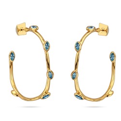 Серьги Эйва (кристаллы SW аквамарин; покрытие золото), Есть комплект