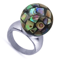 Кольцо (гелиотис 16мм; покрытие родий), Есть комплект