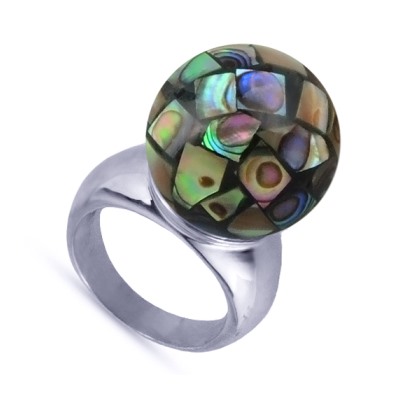 Кольцо (гелиотис 16мм; покрытие родий), Есть комплект