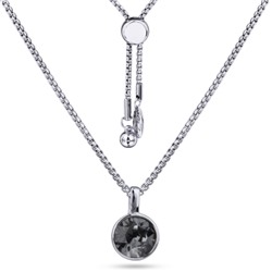 Кулон Теннис (кристаллы SW темно-серые 8мм; покрытие родий) 70см, Есть комплект