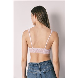 Sujetador bralette halter encaje lila