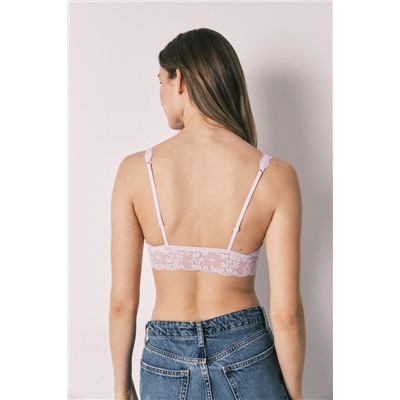 Sujetador bralette halter encaje lila