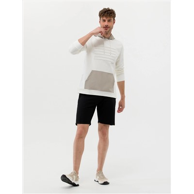 Siyah Slim Fit Örme Şort