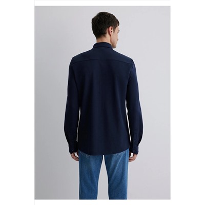 Mavi Lacivert Liyosel Gömlek Slim Fit / Dar Kesim 0211582-70488