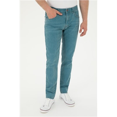 Erkek Yeşil Jean Pantolon