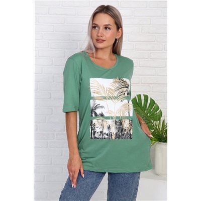 Футболка 786 с рисунком листья пальмы НАТАЛИ #986272