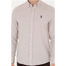 Erkek Kum Uzun Kollu Gömlek