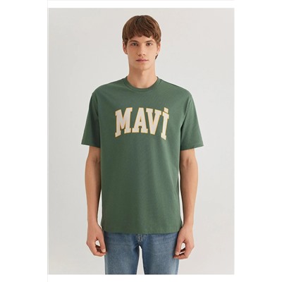 Mavi Logo Baskılı Yeşil Tişört Loose Fit / Bol Rahat Kesim 0611711-81570