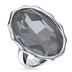 Кольцо Сияние (кристаллы SW дымчато-серые; покрытие родий), Есть комплект
