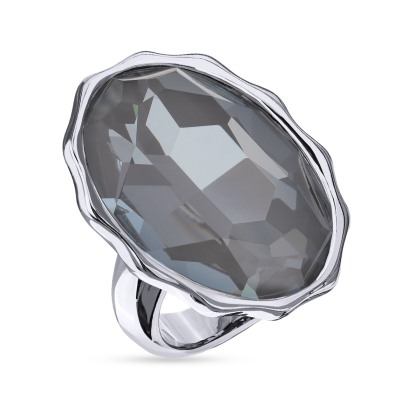 Кольцо Сияние (кристаллы SW дымчато-серые; покрытие родий), Есть комплект