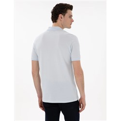 Açık Mavi Regular Fit %100 Pamuk Polo Yaka Basic Tişört