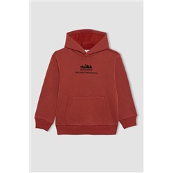 Defacto Erkek Çocuk Kapüşonlu Baskılı Kalın Sweatshirt A9778A823WN