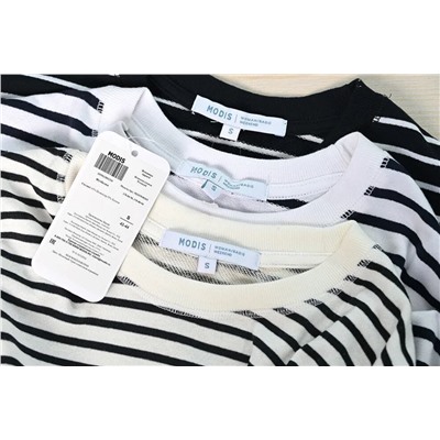 Женская классическая полосатая хлопковая футболка MODI*S