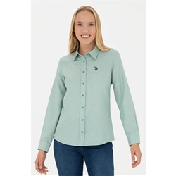 Kadın Mint Uzun Kollu Basic Gömlek